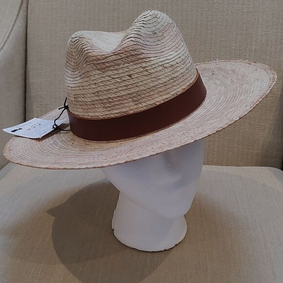 Leah California Straw Fedora Hat Brown Leather Hatband - Picture 10 of 12